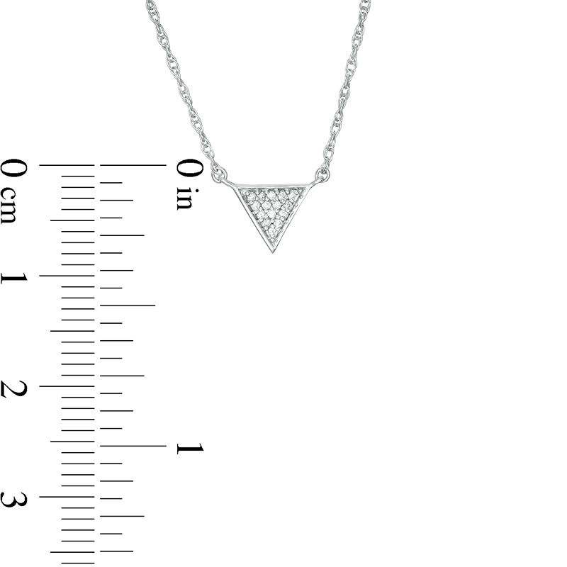 Main Image 2 of 0.04 CT. T.W. Diamond Triangle Necklace in Sterling Silver - 17.75&quot;