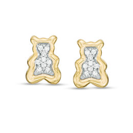 0.04 CT. T.W. Diamond Teddy Bear Stud Earrings in 10K Gold
