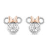 Thumbnail Image 0 of Mickey Mouse & Minnie Mouse 0.45 CT. T.W. Diamond Solitaire Stud Earrings in Sterling Silver and 10K Rose Gold