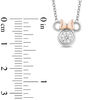 Mickey Mouse & Minnie Mouse 0.23 CT. Diamond Solitaire Pendant in Sterling Silver and 10K Rose Gold - 19"