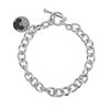 Thumbnail Image 0 of Mickey Mouse & Minnie Mouse 0.23 CT. T.W. Black Diamond Bracelet in Sterling Silver and 10K Rose Gold - 7.5"