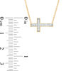 Thumbnail Image 2 of 0.10 CT. T.W. Diamond Sideways Cross Necklace in 10K Gold - 17"