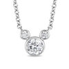 Thumbnail Image 0 of Mickey Mouse & Minnie Mouse 0.45 CT. T.W. Diamond Bezel-Set Necklace in 10K White Gold - 17.75"