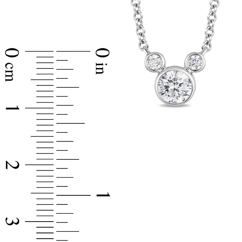 Mickey Mouse & Minnie Mouse 0.45 CT. T.W. Diamond Bezel-Set Necklace in 10K White Gold - 17.75"
