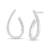 Thumbnail Image 0 of 0.50 CT. T.W. Diamond Teardrop Loop Earrings in 10K White Gold