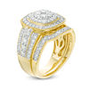 Thumbnail Image 3 of 1.45 CT. T.W. Composite Diamond Double Cushion Frame Vintage-Style Bridal Set in 10K Gold