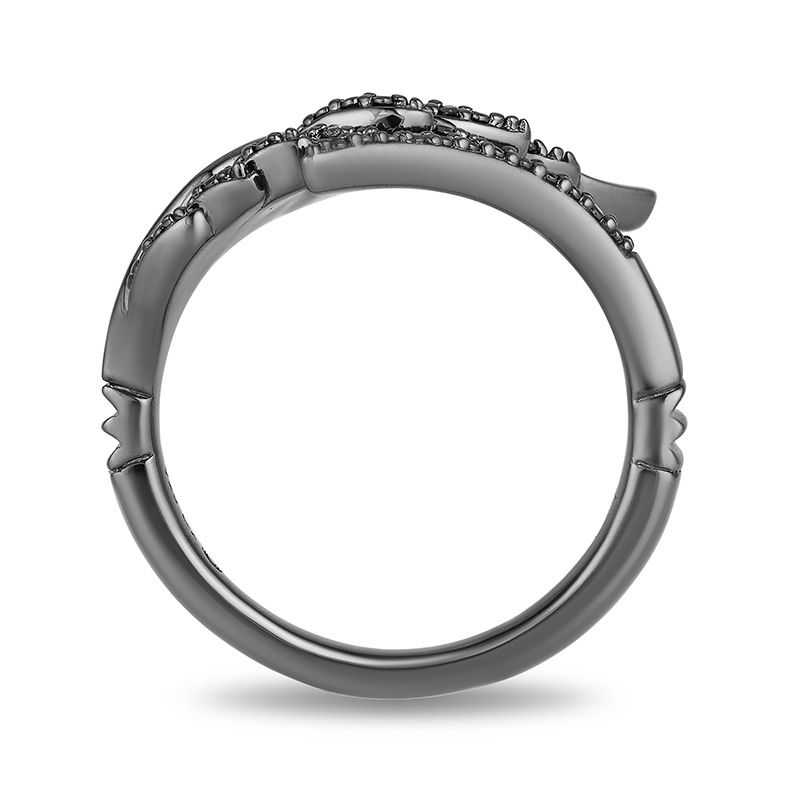 Main Image 3 of Enchanted Disney Villains Maleficent 0.20 CT. T.W. Black Diamond Ring in Sterling Silver with Black Rhodium - Size 7