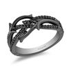Thumbnail Image 0 of Enchanted Disney Villains Maleficent 0.23 CT. T.W. Black Diamond Ring in Sterling Silver with Black Rhodium
