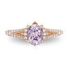 Thumbnail Image 4 of Enchanted Disney Rapunzel Oval Rose de France Amethyst and 0.32 CT. T.W. Diamond Engagement Ring in 14K Rose Gold