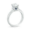 Thumbnail Image 1 of Vera Wang Love Collection 1.12 CT. T.W. Oval Diamond Collar Engagement Ring in 14K White Gold