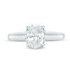 Thumbnail Image 2 of Vera Wang Love Collection 1.12 CT. T.W. Oval Diamond Collar Engagement Ring in 14K White Gold