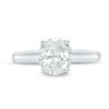 Vera Wang Love Collection 1.12 CT. T.W. Oval Diamond Collar Engagement Ring in 14K White Gold