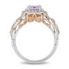 Thumbnail Image 3 of Enchanted Disney Rapunzel Rose de France Amethyst and 0.32 CT. T.W. Diamond Frame Engagement Ring in 14K Two-Tone Gold