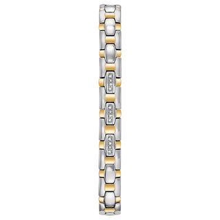 Ladies' Citizen Eco-Drive® Crystal Accent Two-Tone Watch with Silver-Tone Dial and Bracelet Box Set (Model: EW2344-65A)