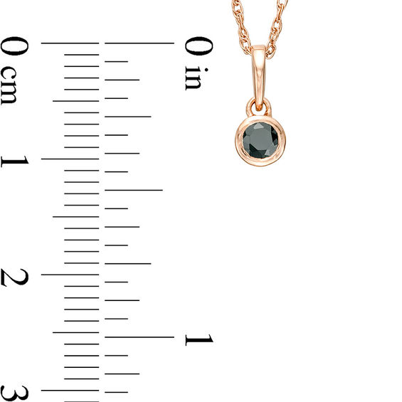 0.085 CT. Enhanced Black Di 0.085 CT. Enhanced Black Diamond Solitaire Bezel-Set Pendant in 10K Rose Gold