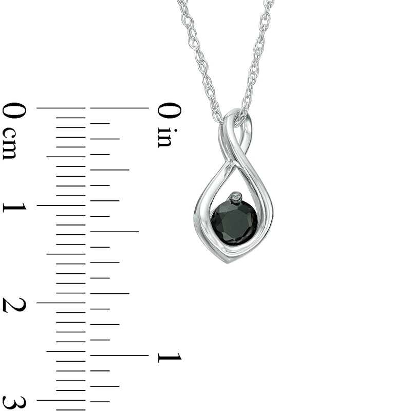 0.37 CT. Black Diamond Solitaire Infinity Pendant in 10K White Gold