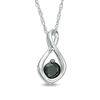 Thumbnail Image 1 of 0.37 CT. Black Diamond Solitaire Infinity Pendant in 10K White Gold