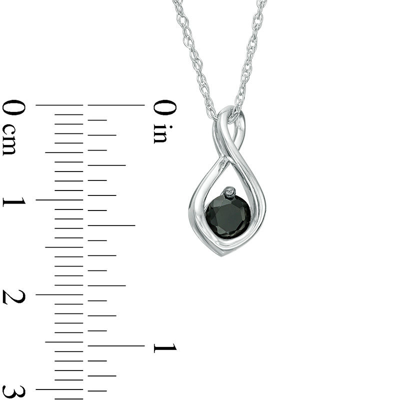 0.37 CT. Black Diamond Solitaire Infinity Pendant in 10K White Gold