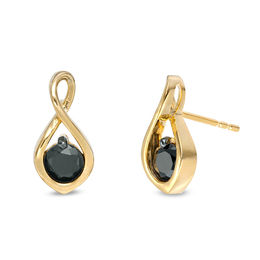 0.58 CT. T.W. Black Diamond Solitaire Infinity Drop Earrings in 10K Gold