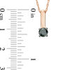 Thumbnail Image 2 of 0.37 CT. Black Diamond Solitaire Stick Drop Pendant in 10K Rose Gold