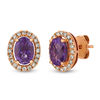 Thumbnail Image 0 of Le Vian® Oval Grape Amethyst™ and Crème Brûlée Diamonds™ 0.28 CT. T.W. Diamond Stud Earrings in 14K Strawberry Gold™