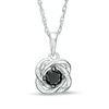 Thumbnail Image 0 of 0.18 CT. Black Diamond Solitaire Love Knot Pendant in 10K White Gold