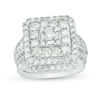 2.45 CT. T.W. Diamond Square Frame Multi-Row Bridal Set in 10K White Gold