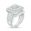 2.45 CT. T.W. Diamond Square Frame Multi-Row Bridal Set in 10K White Gold