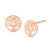 Thumbnail Image 0 of Tree of Life Cut-Out Circle Stud Earrings in 10K Rose Gold