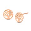 Thumbnail Image 1 of Tree of Life Cut-Out Circle Stud Earrings in 10K Rose Gold