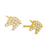 Thumbnail Image 1 of Cubic Zirconia Beaded Unicorn Stud Earrings in 14K Gold