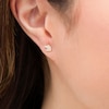 Thumbnail Image 1 of Cubic Zirconia Beaded Unicorn Stud Earrings in 14K Gold