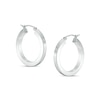 Thumbnail Image 1 of 25.0mm Square-Shaped Tube Hoop Earrings in Sterling Silver