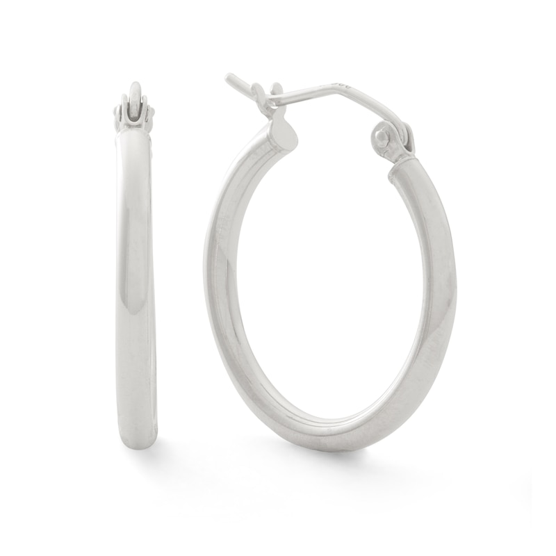 20.0mm Tube Hoop Earrings in Sterling Silver|Peoples Jewellers