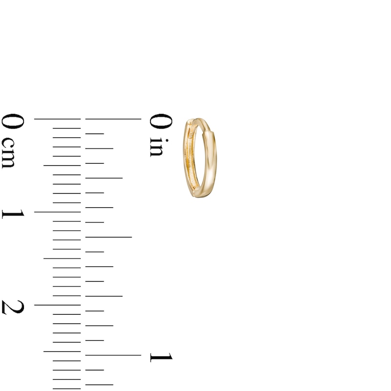 Main Image 2 of Child's Square Huggie Hoop Earrings in 10K Gold