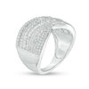 Thumbnail Image 1 of 0.95 CT. T.W. Diamond Crossover Ring in 10K White Gold