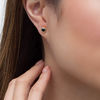 0.58 CT. T.W. Black Diamond Bezel-Set Solitaire Stud Earrings in 10K Gold