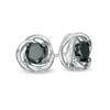Thumbnail Image 1 of 0.58 CT. T.W. Black Diamond Solitaire Open Swirl Frame Stud Earrings in 10K White Gold