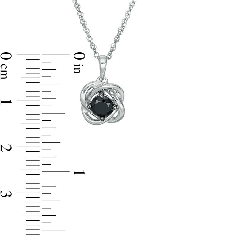 0.37 CT. Black Diamond Solitaire Love Knot Pendant in 10K Gold