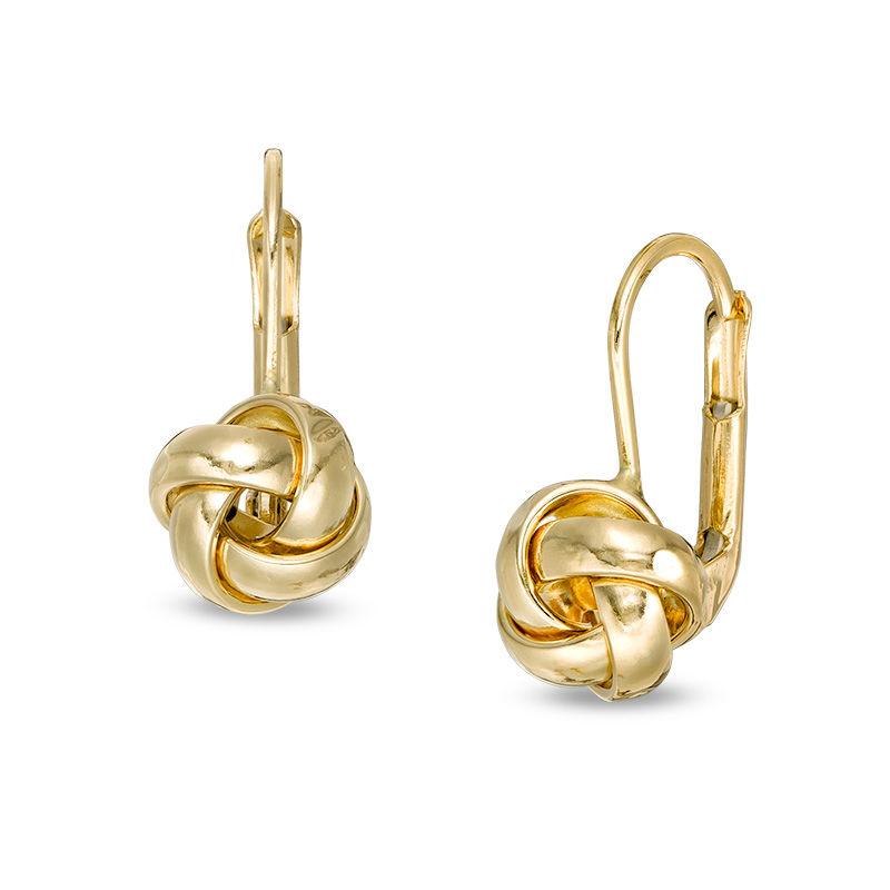 Love Knot Drop Earrings in 14K Gold