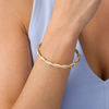 Thumbnail Image 1 of 5.0mm Multi-Finish Twisted Ribbons Hinged Bangle in 14K Gold