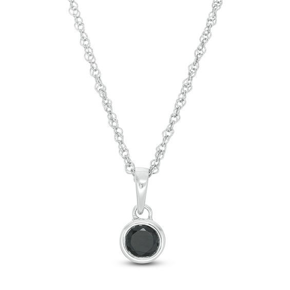 0.18 CT. Enhanced Black Diamond Bezel-Set Solitaire Pendant in 10K White Gold 0.18 CT. Enhanced Black Diamond Bezel-Set Solitaire Pendant in 10K White Gold
