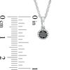 Thumbnail Image 2 of 0.18 CT. Black Diamond Solitaire Beaded Frame Pendant in 10K White Gold