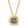 Thumbnail Image 1 of 0.18 CT. Black Diamond Solitaire Swirl Frame Pendant in 10K Gold