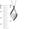 Thumbnail Image 2 of 0.145 CT. T.W. Enhanced Black and White Diamond Reversible Flame Pendant in Sterling Silver and 10K Gold