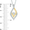 Thumbnail Image 3 of 0.145 CT. T.W. Enhanced Black and White Diamond Reversible Flame Pendant in Sterling Silver and 10K Gold