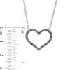 Thumbnail Image 2 of 0.145 CT. T.W. Enhanced Black and White Diamond Reversible Heart Outline Necklace in Sterling Silver - 17.45"