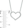 Thumbnail Image 3 of 0.145 CT. T.W. Enhanced Black and White Diamond Reversible Heart Outline Necklace in Sterling Silver - 17.45"