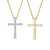 Thumbnail Image 1 of 0.23 CT. T.W. Diamond Reversible Cross Pendant in 10K Gold with White Rhodium