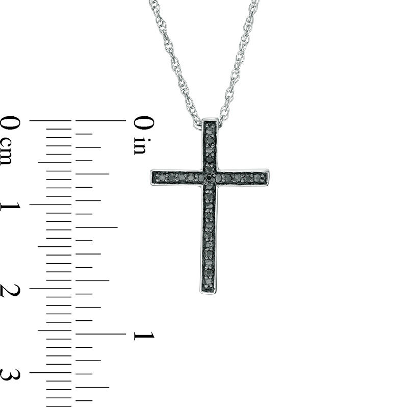 0.116 CT. T.W. Enhanced Black and White Diamond Reversible Cross Pendant in Sterling Silver with Black Rhodium|Peoples Jewellers